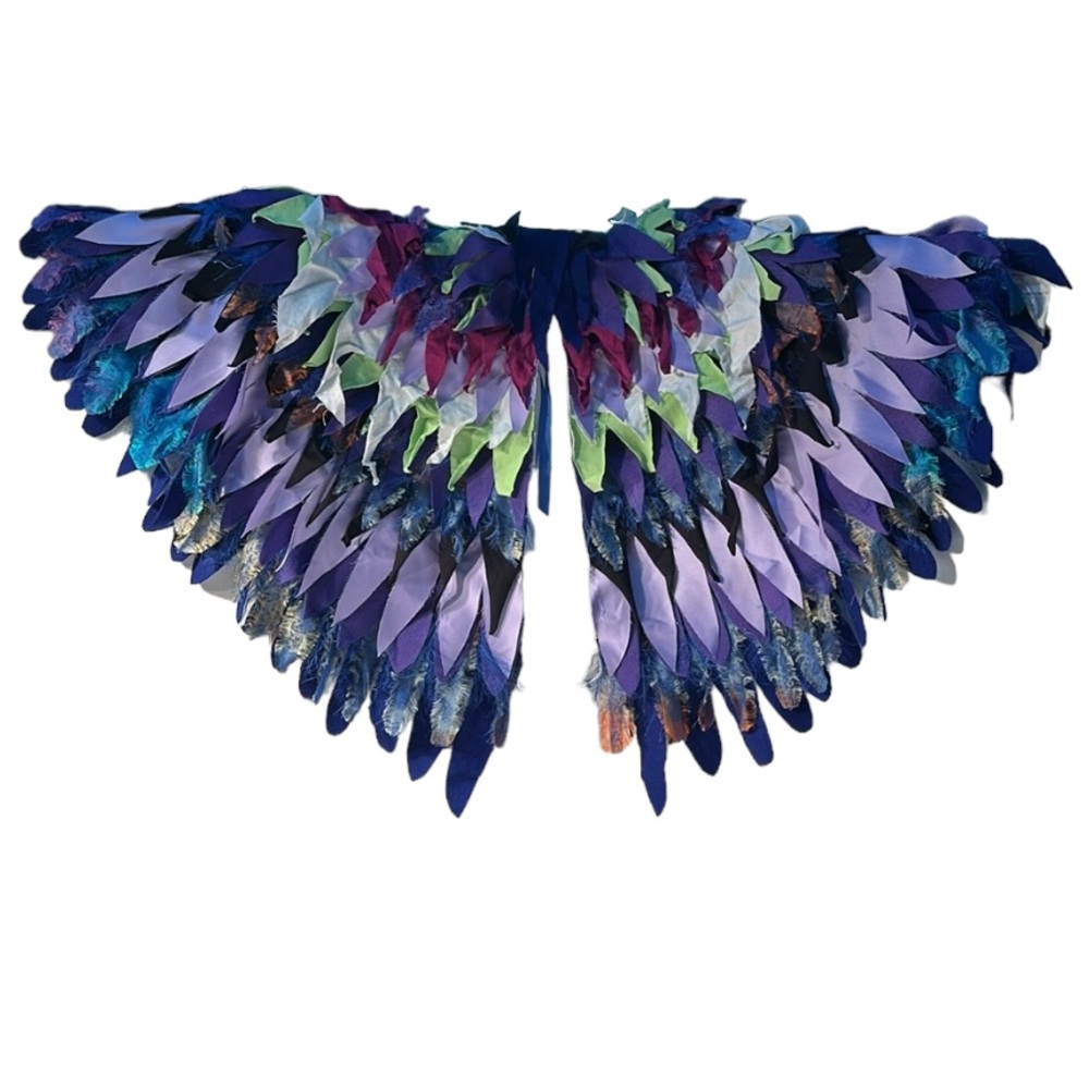 Handmade angel wings, shades of blue purple and white